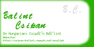 balint csipan business card